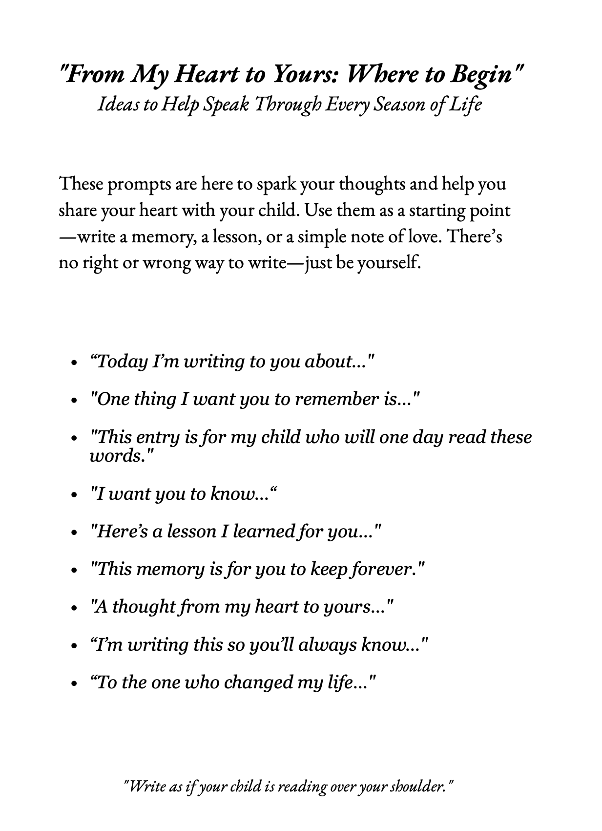 A Father's Journal
